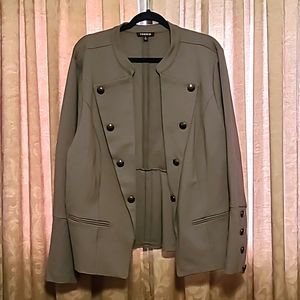 Torrid military style blazer in olive color. Size 5.